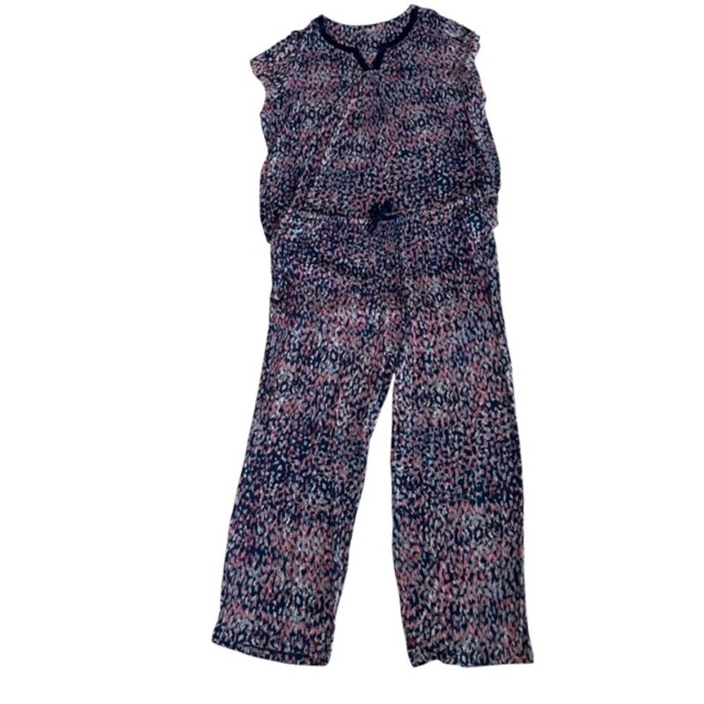 Carol Hochman Navy, Pink and White PJ Set - Size 2x